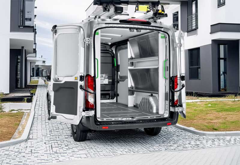Ford Transit Folding Shelf (folded)