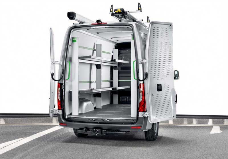 Mercedes Sprinter Folding Shelving Unit, Open Shelving
