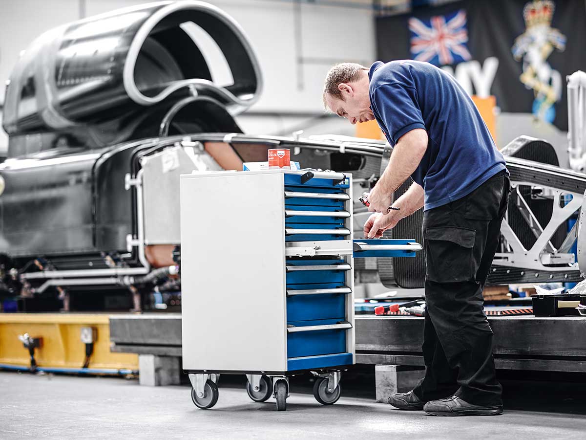 Mobile workshop cabinet with drawer - bott cubio