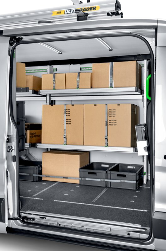 Mercedes Sprinter Folding Shelf: Side Door View