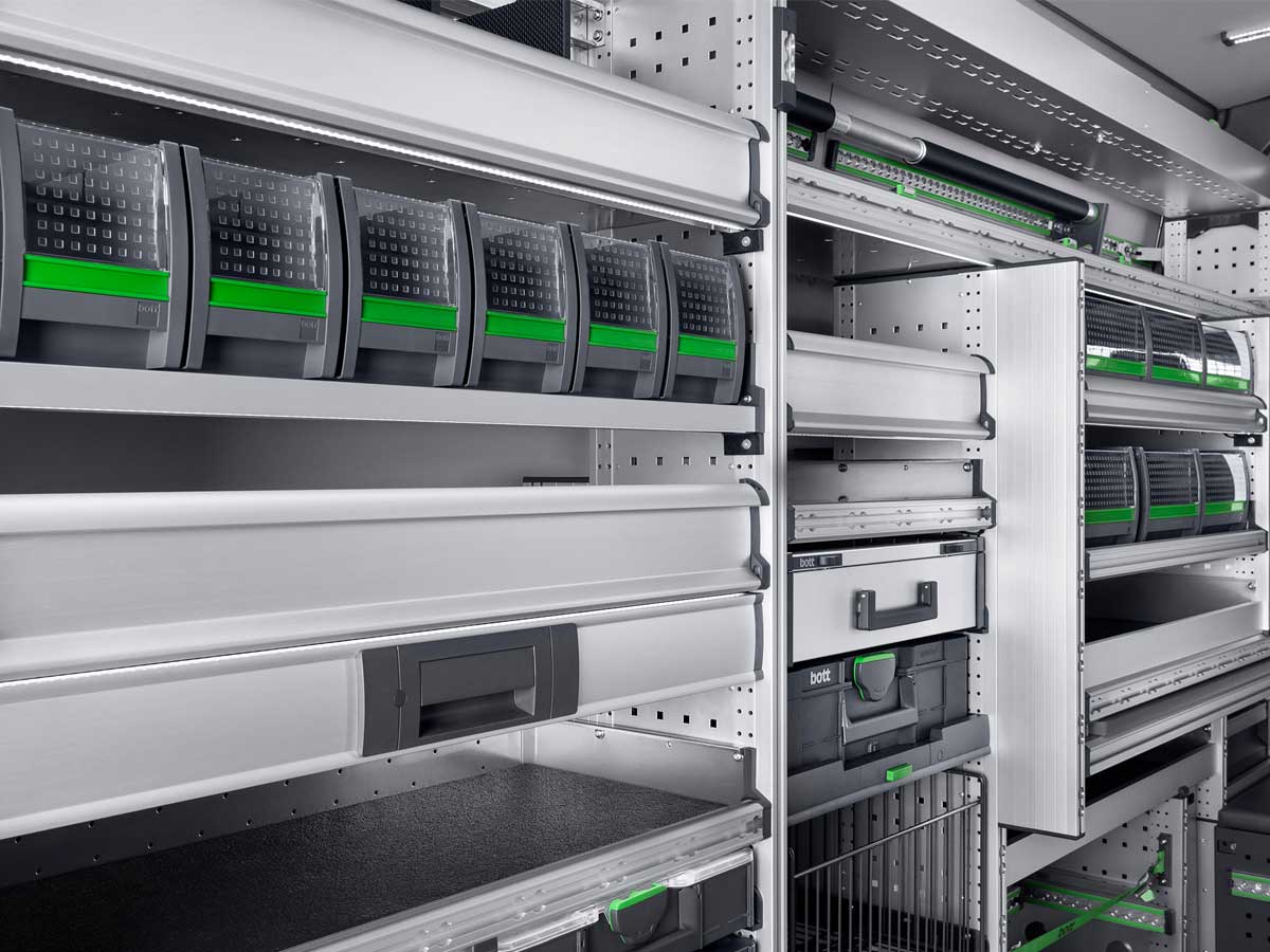 bott vario3 van racking close-up